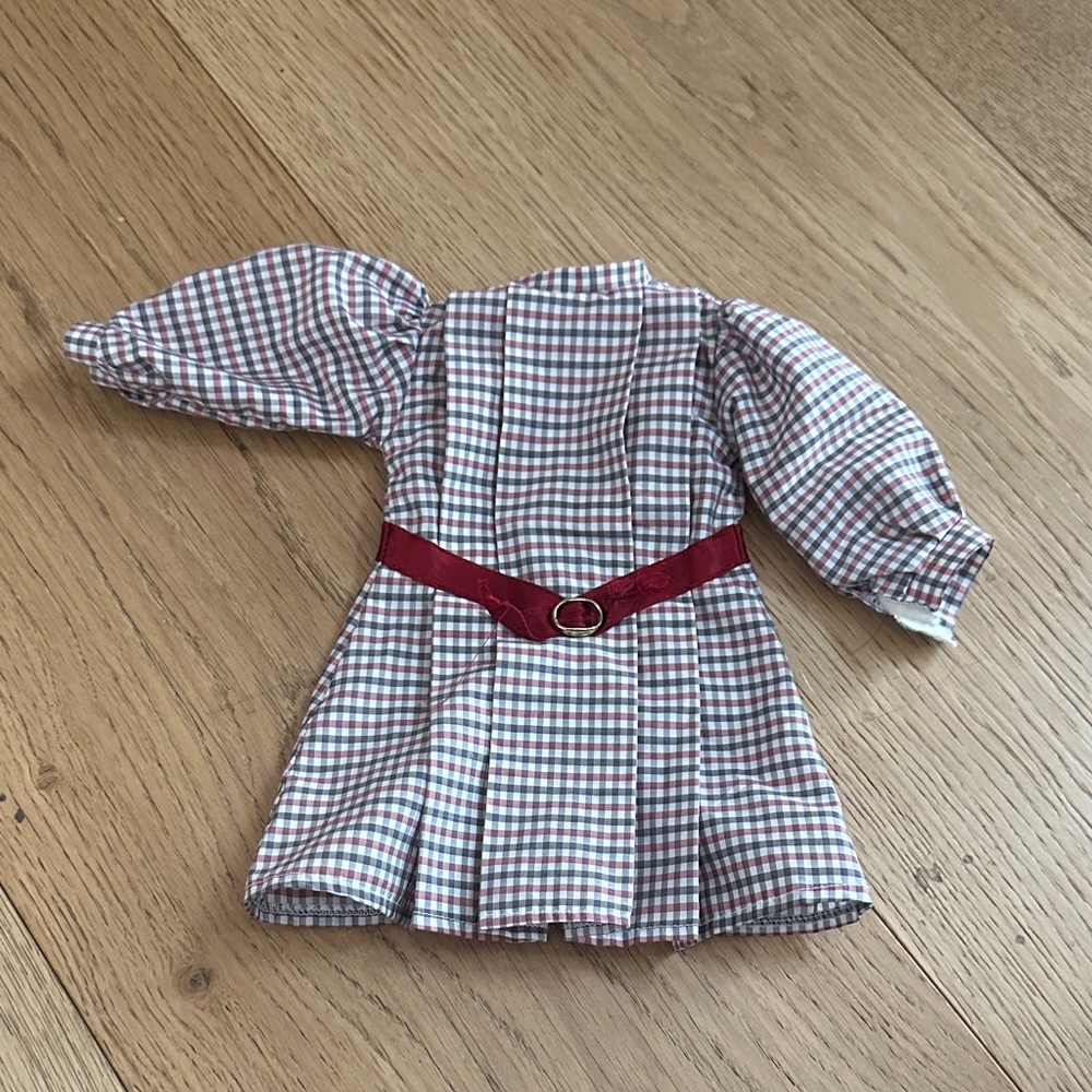 American girl Pleasant company Plaid Dress with Red Belt Samantha